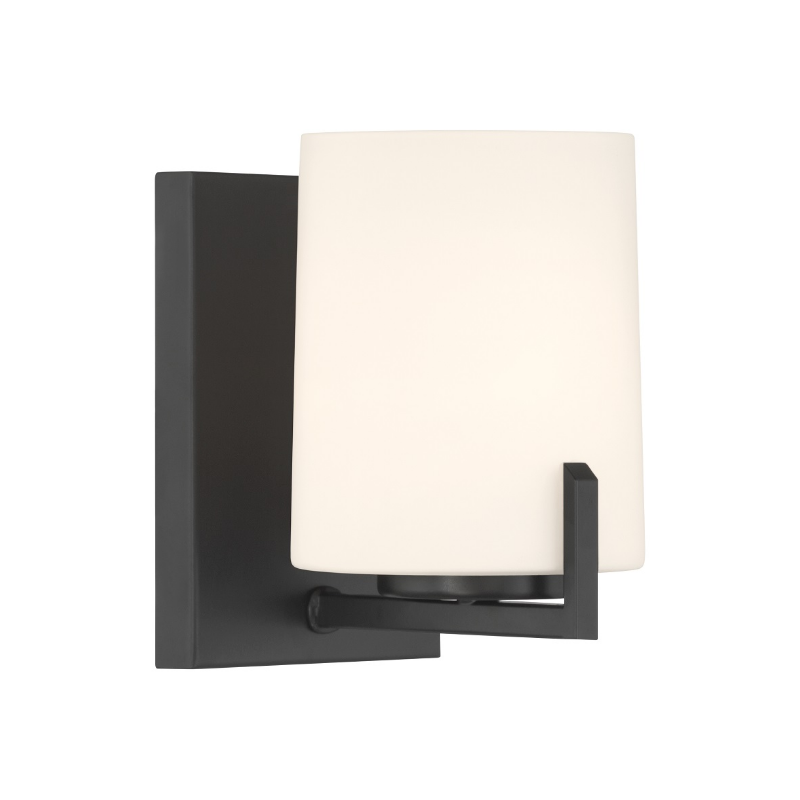 Minka Lavery 12431 Mirelle 1-lt 8" Tall Bath Sconce - Dark Matte Black