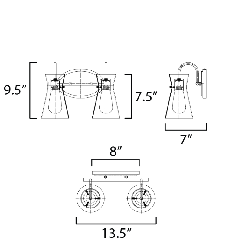 Maxim 12482 Ava 2-lt 14" Vanity