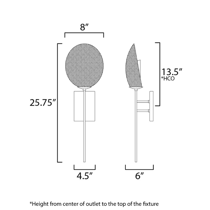 Maxim 12601 Maldives 1-lt 26" Tall Wall Sconce