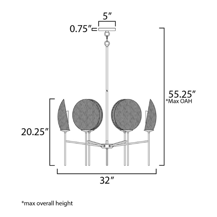 Maxim 12606 Maldives 6-lt 32" Chandelier