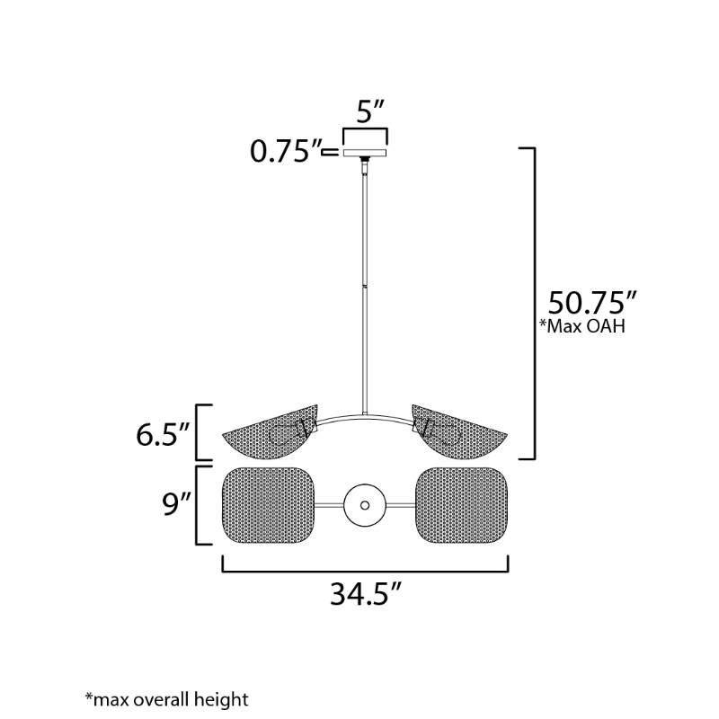 Maxim 12632 Bonnet 2-lt 35" Chandelier