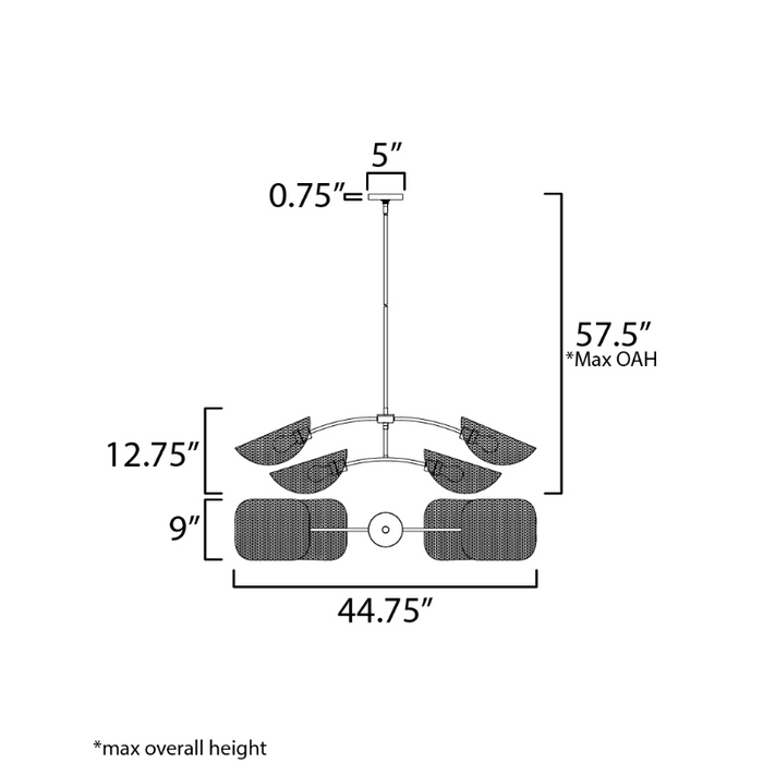 Maxim 12634 Bonnet 4-lt 45" Chandelier