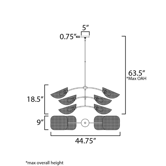 Maxim 12636 Bonnet 6-lt 45" Chandelier