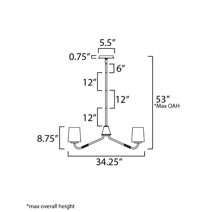 Maxim 12698 Durham 8-lt 34" Chandelier