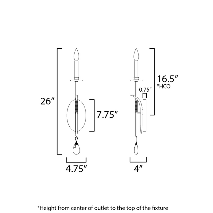 Maxim 12741 Eden 1-lt 26" Tall Wall Sconce