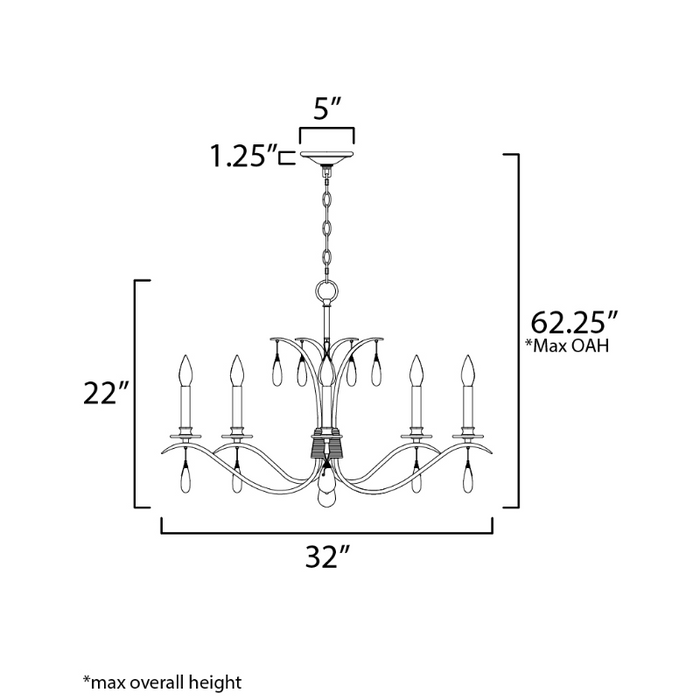 Maxim 12745 Eden 5-lt 32" Chandelier