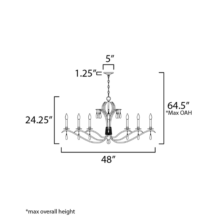 Maxim 12748 Eden 8-lt 48" Chandelier