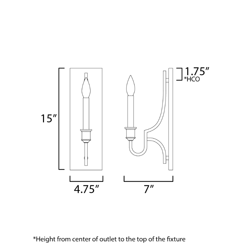 Maxim 12781 Normandy 1-lt 15" Tall Wall Sconce