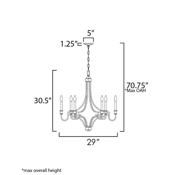 Maxim 12786 Normandy 6-lt 29" Chandelier