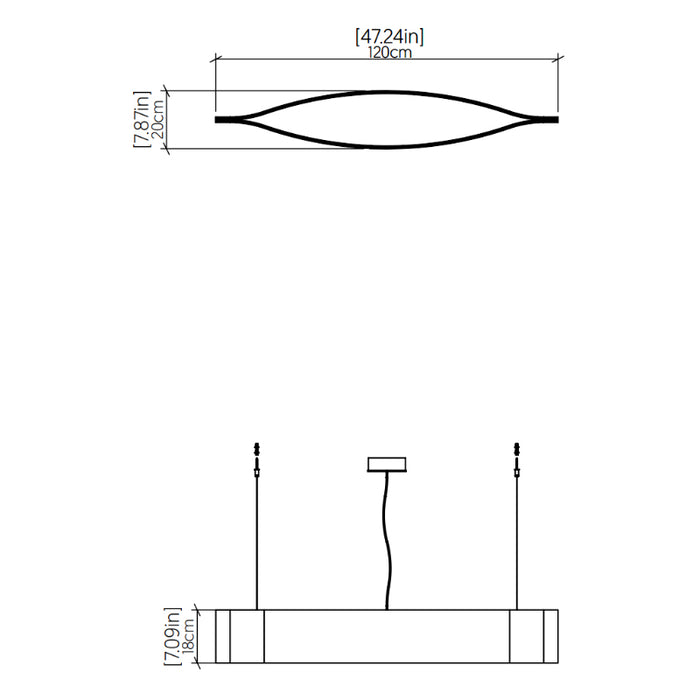 Accord 1279LED Canoe 1-lt 47" LED Pendant