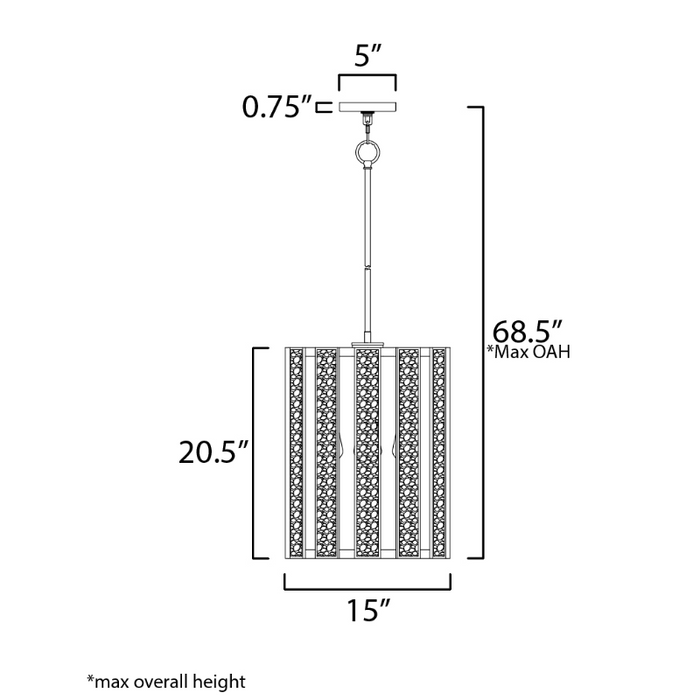 Maxim 12802 Miramar 3-lt 15" Foyer Pendant