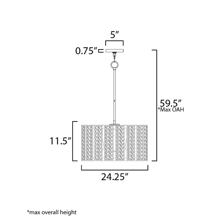 Maxim 12804 Miramar 4-lt 24" Pendant