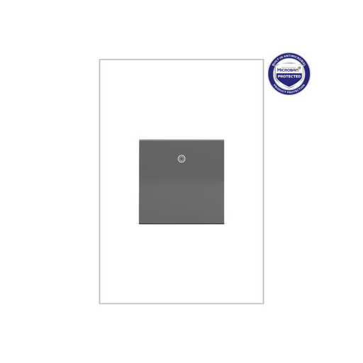 Adorne ASPD1532 15A Paddle Switch with Microban, 277V - Magnesium