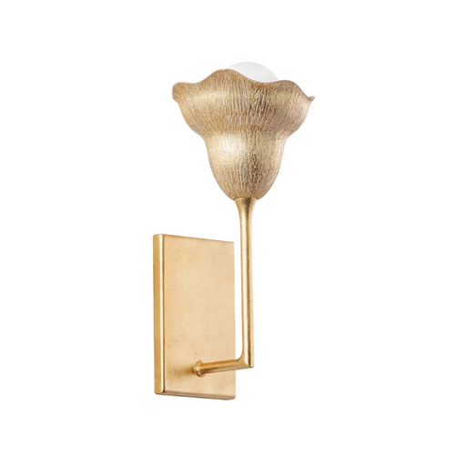 Hudson Valley 1281 Alora 1-lt 15" Tall Wall Sconce - Vintage Gold Leaf/Gilded Ivory