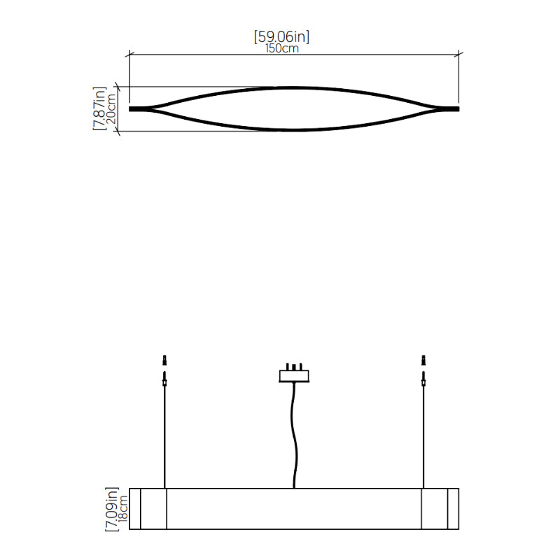 Accord 1289LED Canoe 1-lt 59" LED Pendant