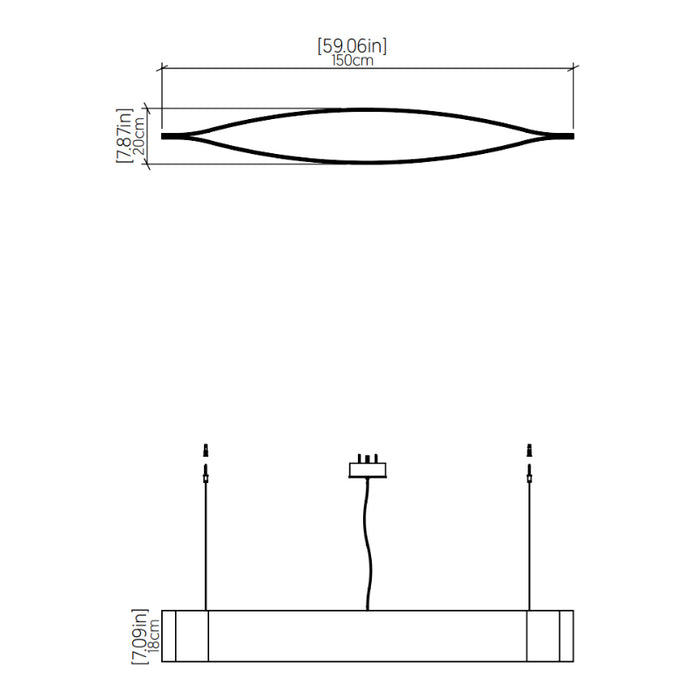 Accord 1289LED Canoe 1-lt 59" LED Pendant