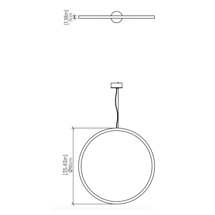 Accord 1297 Frame 1-lt 35" LED Pendant