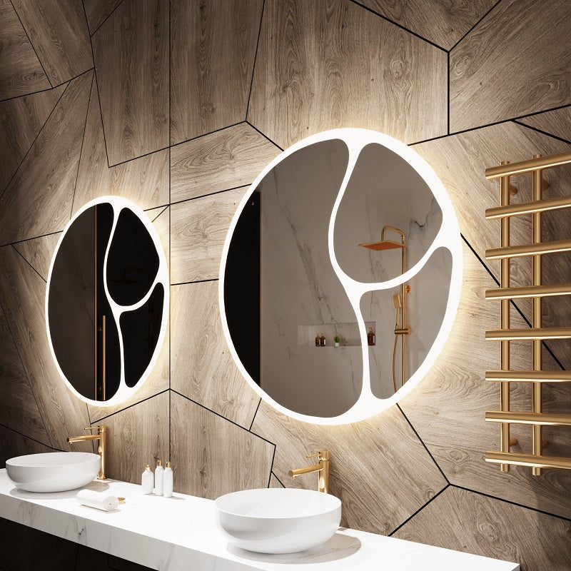 Paris Mirror Riven 40" x 40" LED Front-Lit Mirror, 3CCT Selectable