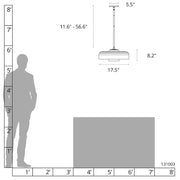 Hubbardton Forge 131003 Sora 1-lt 18" Pendant
