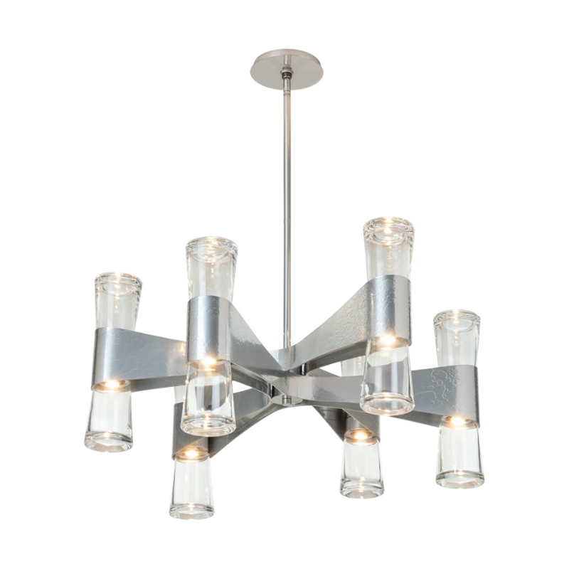 Hubbardton Forge 131008 Bellis 12-lt 33" LED Round Chandelier - Sterling