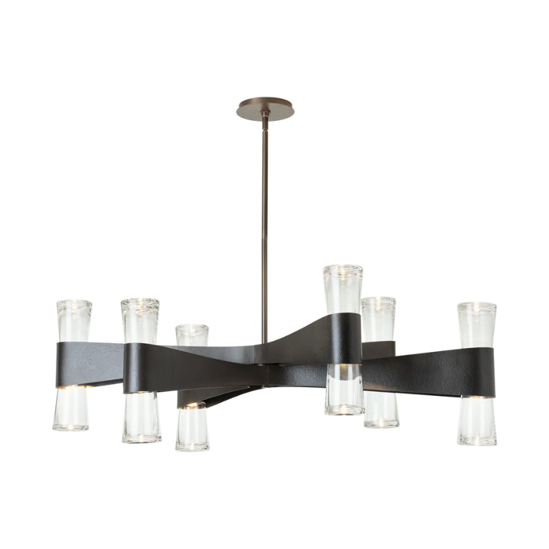 Hubbardton Forge 131009 Bellis 12-lt 48" LED Oval Chandelier - Dark Smoke