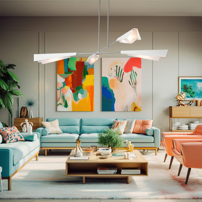 Hubbardton Forge 131010 Vertex 4-lt 92" Pendant/Semi-Flush