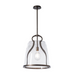 Hubbardton Forge 131066 Caliper 1-lt 16" Pendant - Dark Smoke/Clear Glass