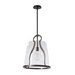 Hubbardton Forge 131066 Caliper 1-lt 16" Pendant - Dark Smoke/Clear Glass
