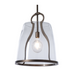 Hubbardton Forge 131066 Caliper 1-lt 16" Pendant - Dark Smoke/Clear Glass