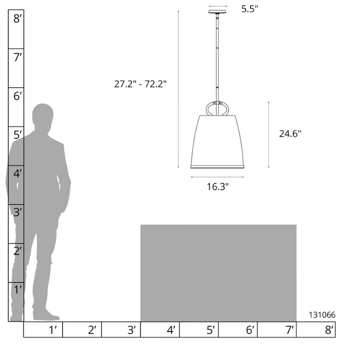 Hubbardton Forge 131066 Caliper 1-lt 16" Pendant