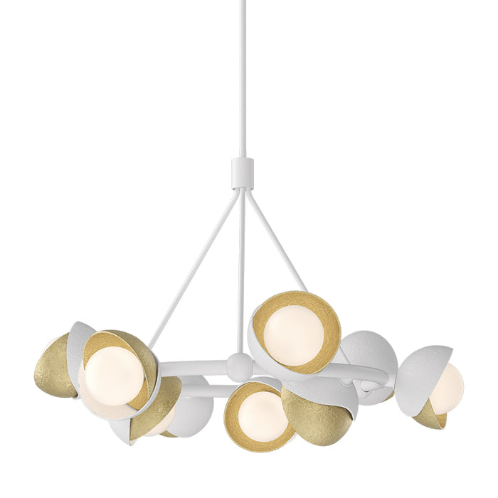 Hubbardton Forge 131068 Brooklyn 9-lt 32" Pendant, Modern Brass Accent