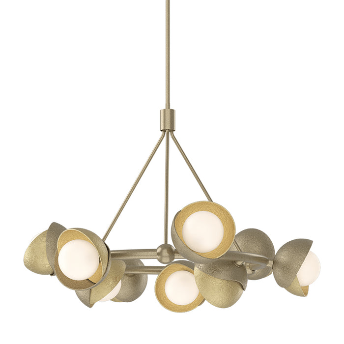 Hubbardton Forge 131068 Brooklyn 9-lt 32" Pendant, Modern Brass Accent