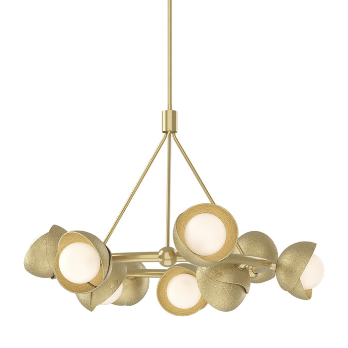 Hubbardton Forge 131068 Brooklyn 9-lt 32" Pendant, Modern Brass Accent