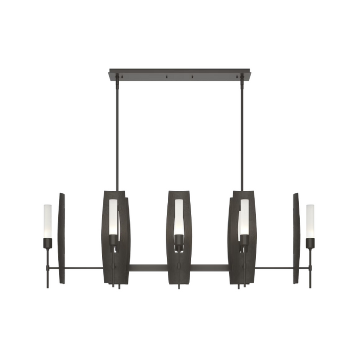 Hubbardton Forge 131080 Passage 8-lt 52" Pendant - Dark Smoke/Frosted Glass