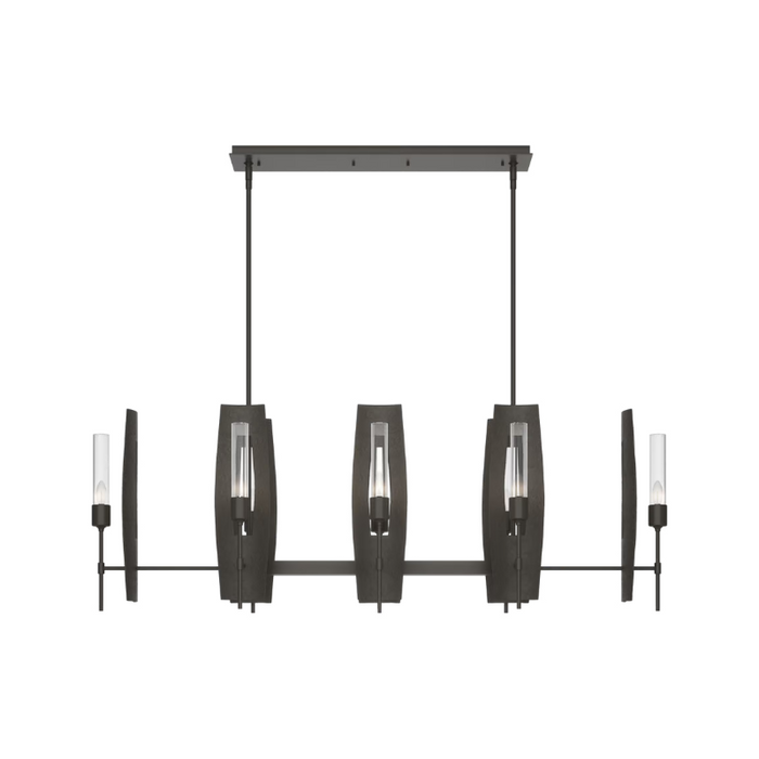 Hubbardton Forge 131080 Passage 8-lt 52" Pendant - Dark Smoke/Clear Glass
