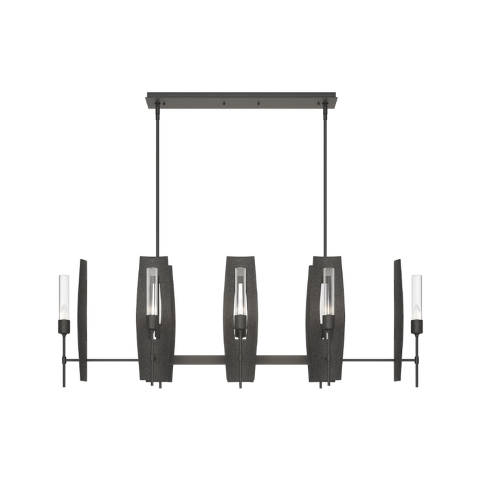 Hubbardton Forge 131080 Passage 8-lt 52" Pendant - Natural Iron/Clear Glass
