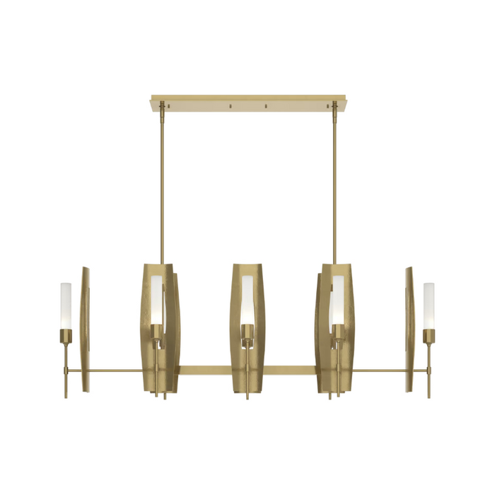Hubbardton Forge 131080 Passage 8-lt 52" Pendant - Modern Brass/Frosted Glass