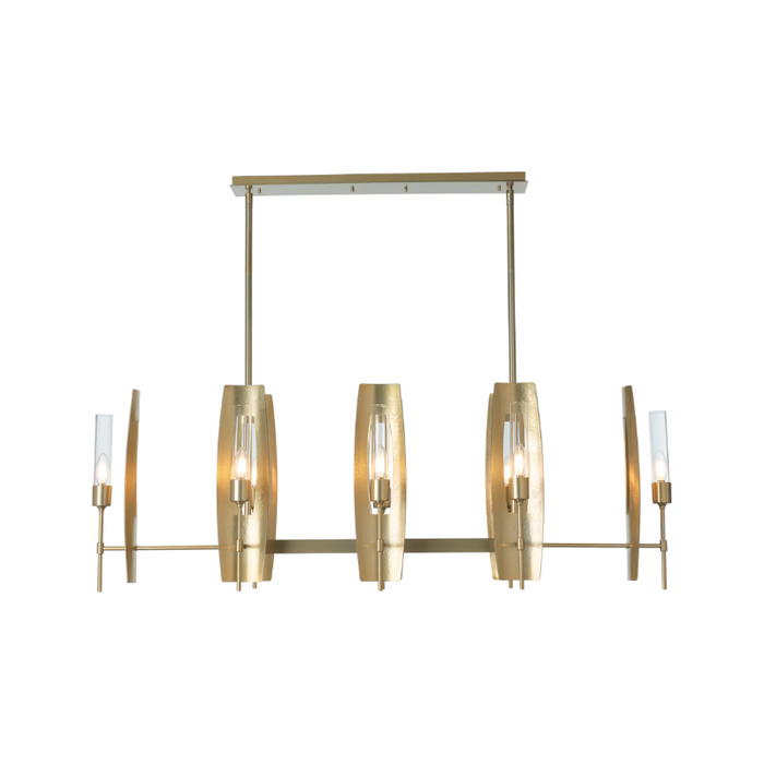Hubbardton Forge 131080 Passage 8-lt 52" Pendant - Modern Brass/Clear Glass