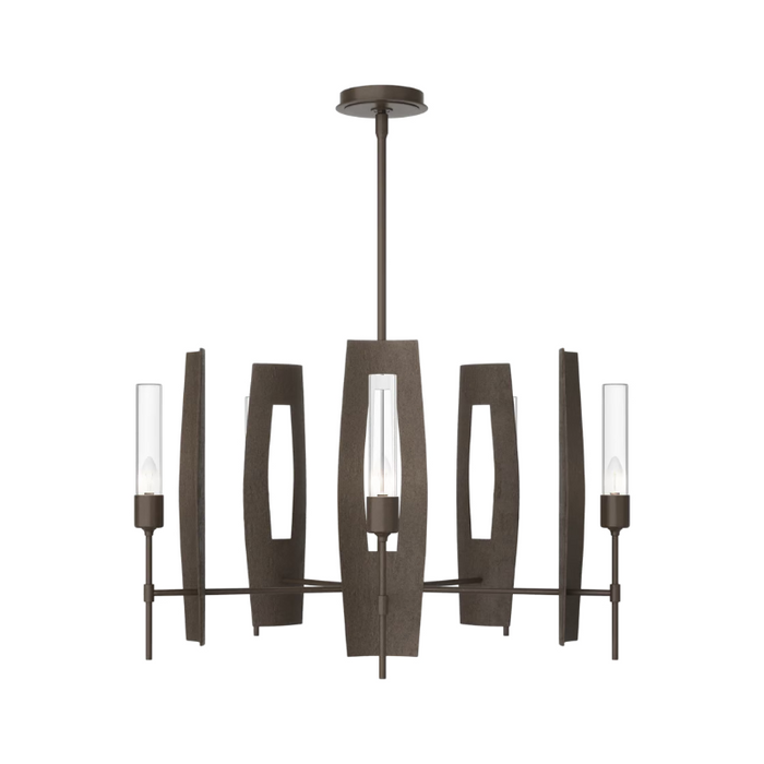 Hubbardton Forge 131081 Passage 5-lt 30" Pendant - Bronze/Clear Glass