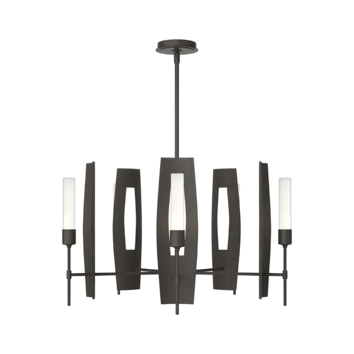 Hubbardton Forge 131081 Passage 5-lt 30" Pendant - Dark Smoke/Frosted Glass