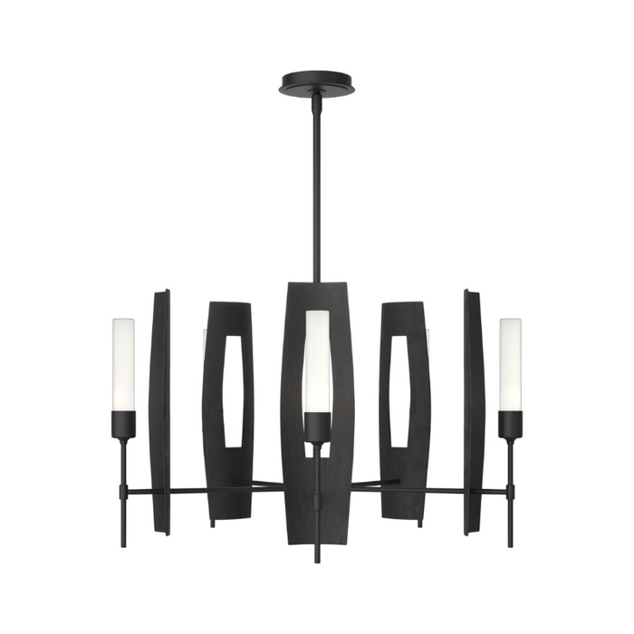 Hubbardton Forge 131081 Passage 5-lt 30" Pendant - Black/Frosted Glass