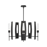 Hubbardton Forge 131081 Passage 5-lt 30" Pendant - Black/Clear Glass