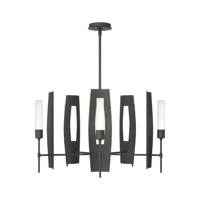Hubbardton Forge 131081 Passage 5-lt 30" Pendant - Natural Iron/Frosted Glass
