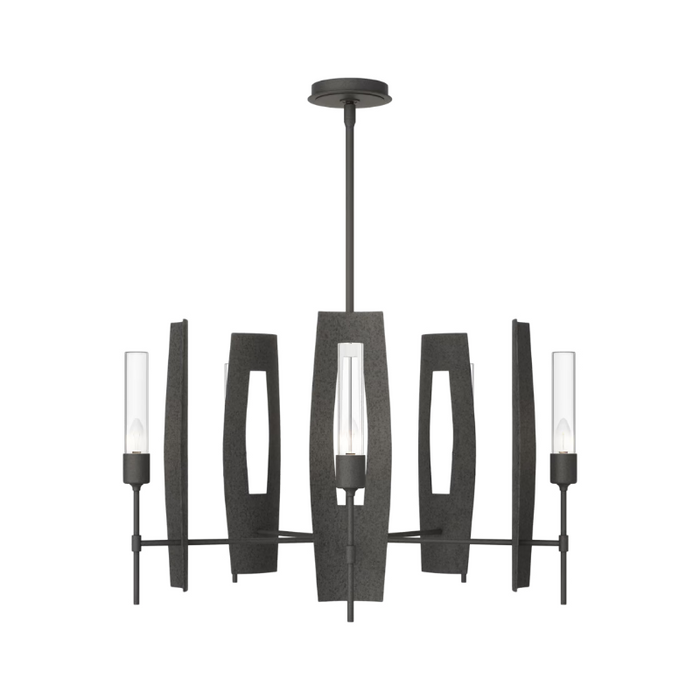 Hubbardton Forge 131081 Passage 5-lt 30" Pendant - Natural Iron/Clear Glass