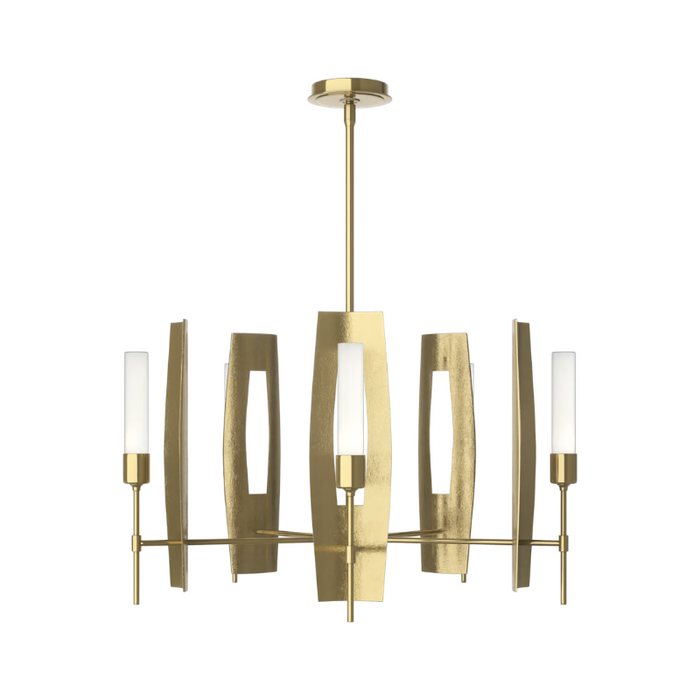 Hubbardton Forge 131081 Passage 5-lt 30" Pendant - Modern Brass/Frosted Glass