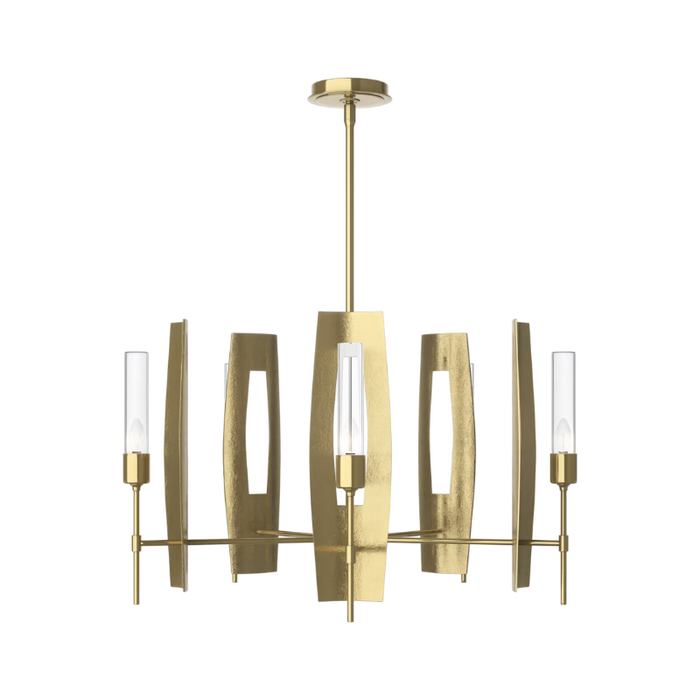 Hubbardton Forge 131081 Passage 5-lt 30" Pendant - Modern Brass/Clear Glass