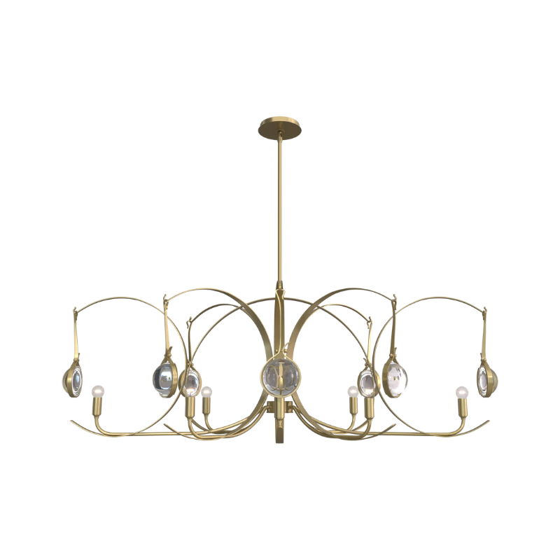 Hubbardton Forge 131085 Optic 8-lt 51" Pendant - Modern Brass