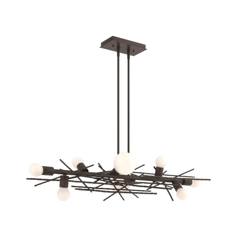 Hubbardton Forge 131087 Brindille 8-lt 54" Linear Pendant - Bronze