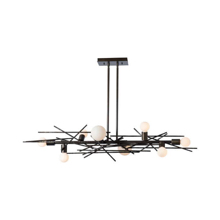 Hubbardton Forge 131087 Brindille 8-lt 54" Linear Pendant - Dark Smoke