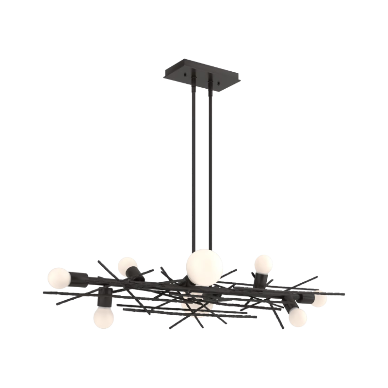 Hubbardton Forge 131087 Brindille 8-lt 54" Linear Pendant - Oil Rubbed Bronze